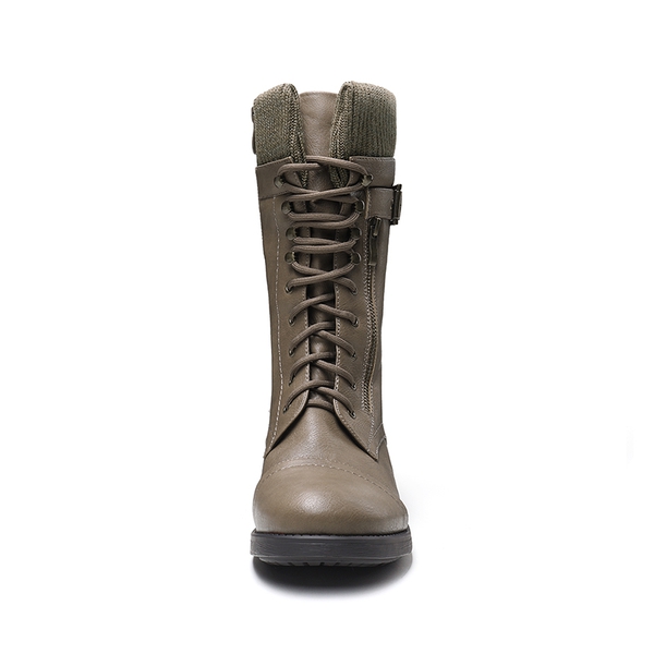 Winter Mid Calf Riding Boots - KHAKI - 3