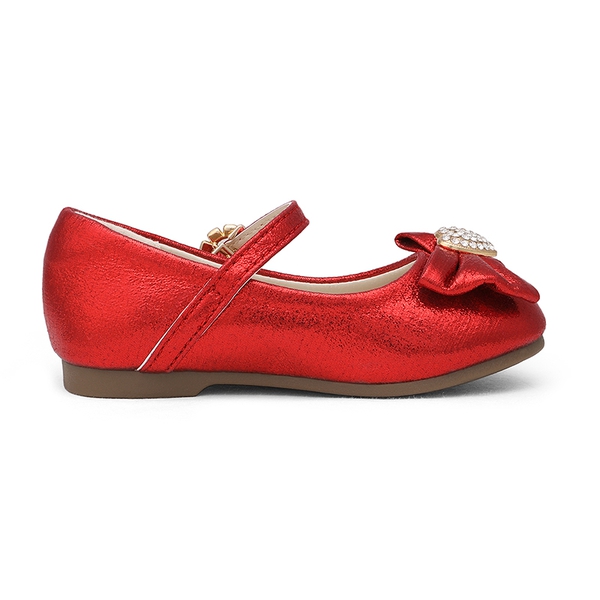 Girl's Bow Mary Jane Flats - RED - 1