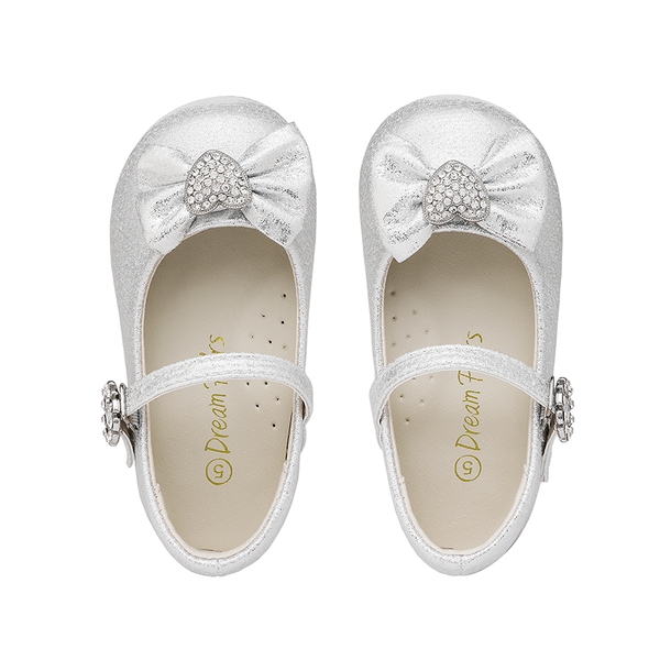 Girl's Bow Mary Jane Flats - SILVER - 3