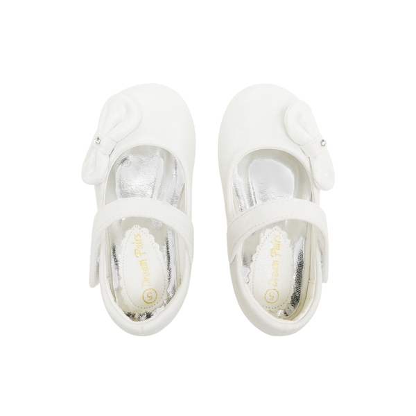 Toddler Girl's Ballerina Bow Flats - WHITE - 4