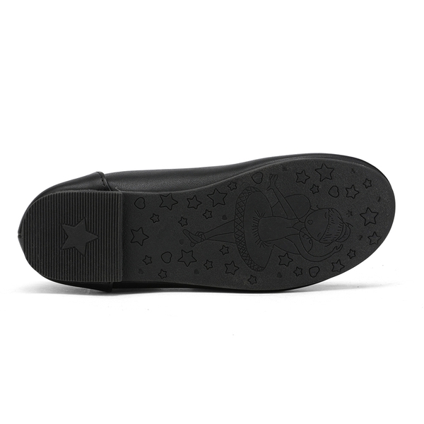 Girl's Mary Jane Bow Ballerina Flats - BLACK - 5