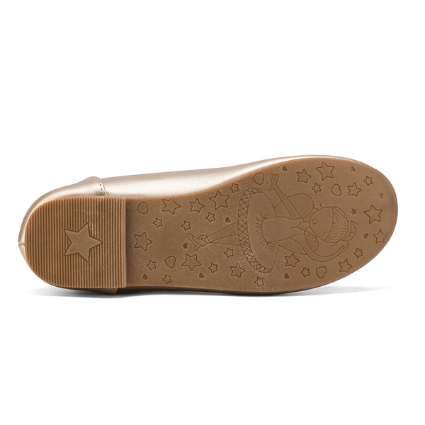 Girl's Mary Jane Bow Ballerina Flats - GOLD - 5
