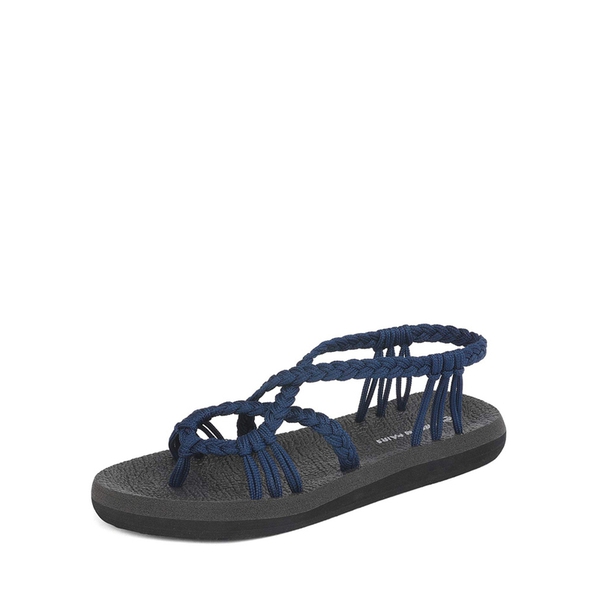 Comfortable Braided Strap Sandals - NAVY -  0