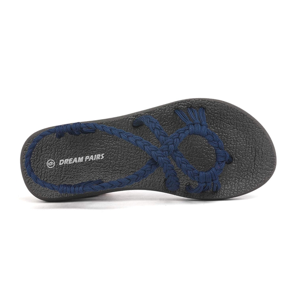 Comfortable Braided Strap Sandals - NAVY - 3