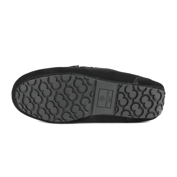 Faux Fur Moccasin Slippers - BLACK - 4
