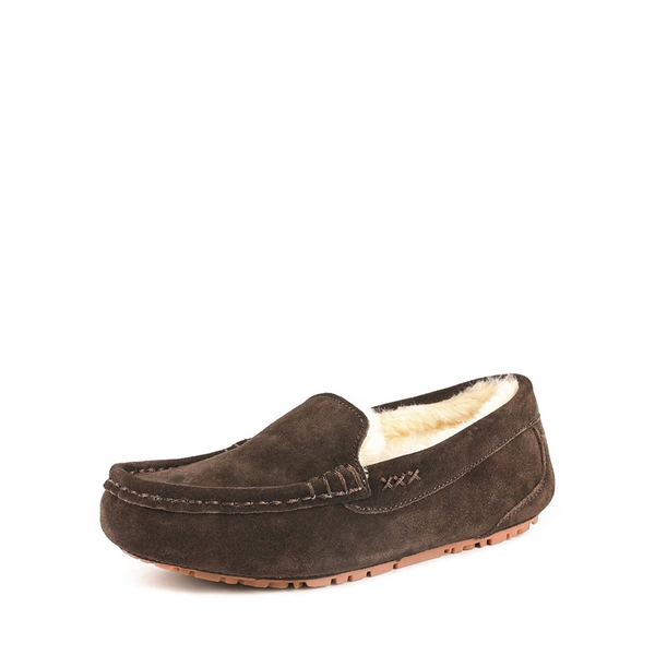 Faux Fur Moccasin Slippers - BROWN -  0