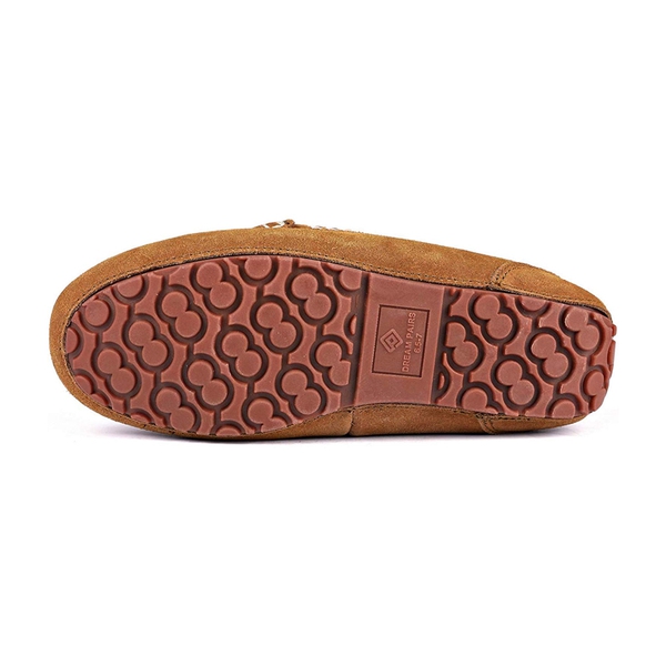 Faux Fur Moccasin Slippers - CHESNUT - 4
