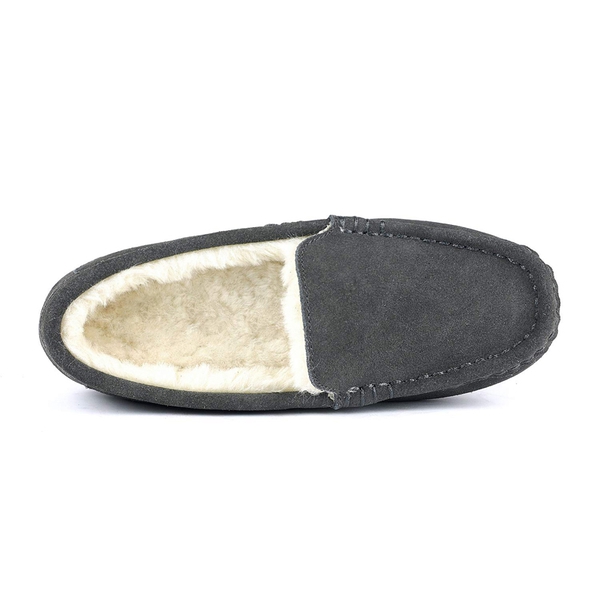 Faux Fur Moccasin Slippers - GREY - 3
