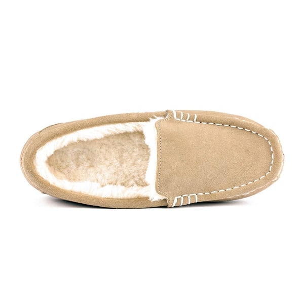 Faux Fur Moccasin Slippers - SAND - 3