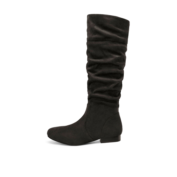 Wide Calf Knee High Winter Boots - BLACK - 1