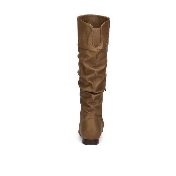 Wide Calf Knee High Winter Boots - CAMEL - 3