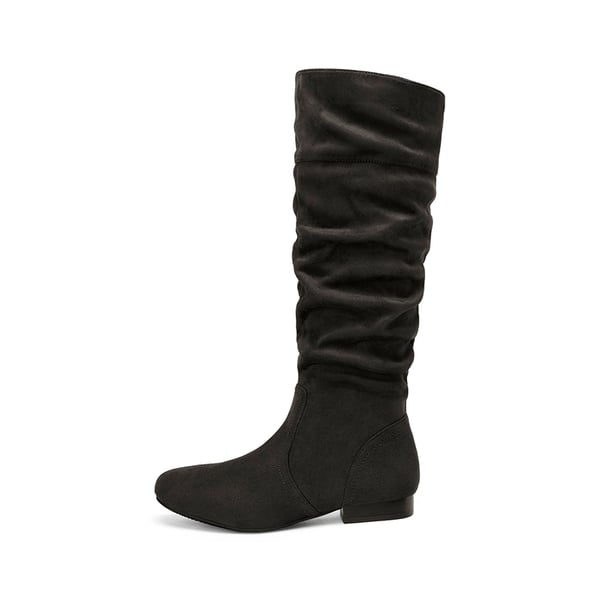 Flat Knee High Boots - BLACK - 1