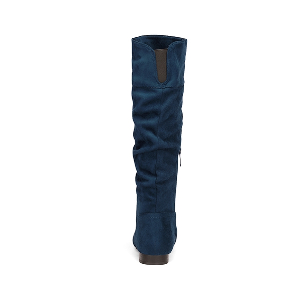 Flat Knee High Boots - BLUE - 3
