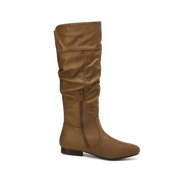 Flat Knee High Boots - CAMEL - 2