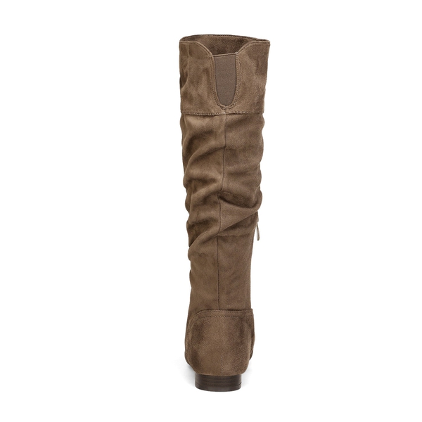 Faux Fur Knee High Boots - TAUPE - 3