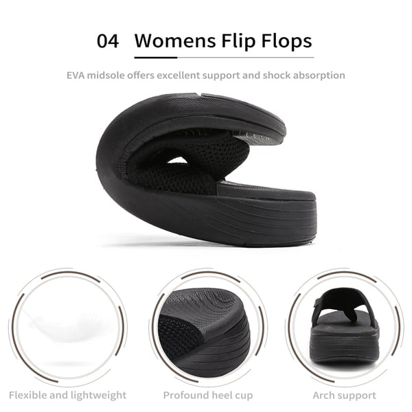 Flip Flop Slippers - BLACK - 4