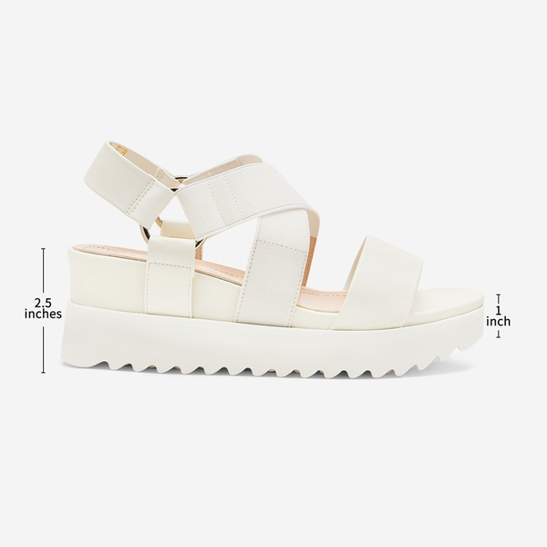 Ankle Strap Platform Wedge Sandals - WHITE - 1