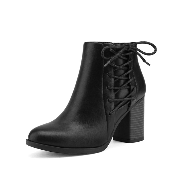 Chicago Chunky Heel Ankle Booties - BLACK -  0
