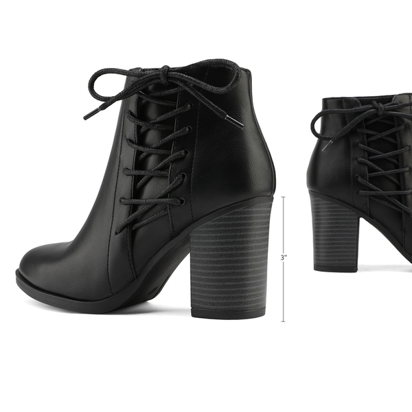 Chicago Chunky Heel Ankle Booties - BLACK - 1