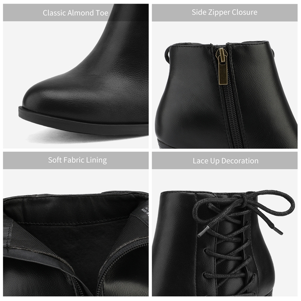 Chicago Chunky Heel Ankle Booties - BLACK - 2