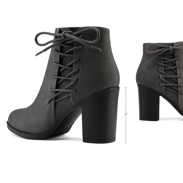 Chicago Chunky Heel Ankle Booties - GREY - 1