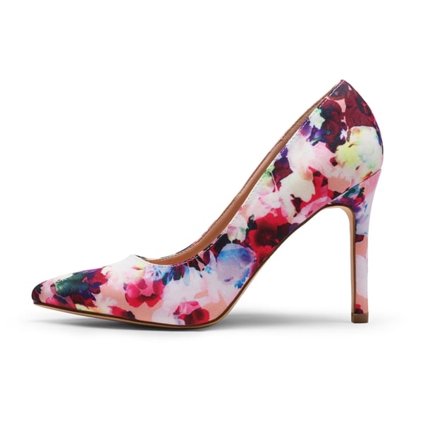 Stiletto Pointed Toe Pumps - FLORAL - 1