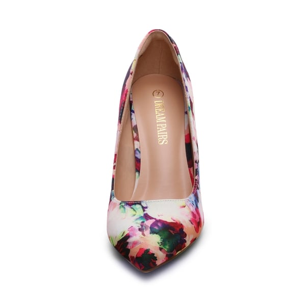 Stiletto Pointed Toe Pumps - FLORAL - 2