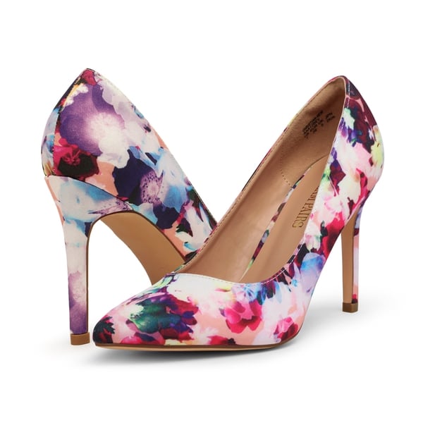 Stiletto Pointed Toe Pumps - FLORAL - 3