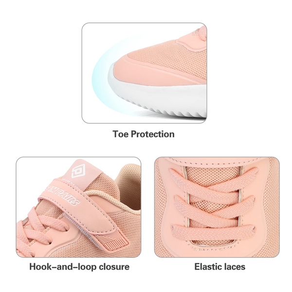 [EZ-Ons BreezeRunners] Breathable And Lightweight Kids Running Sneakers - CORAL - 3