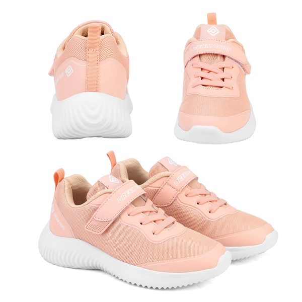 [EZ-Ons BreezeRunners] Breathable And Lightweight Kids Running Sneakers - CORAL - 5
