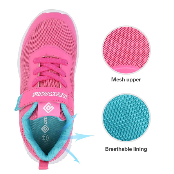 [EZ-Ons BreezeRunners] Breathable And Lightweight Kids Running Sneakers - FUCHSIA - 2