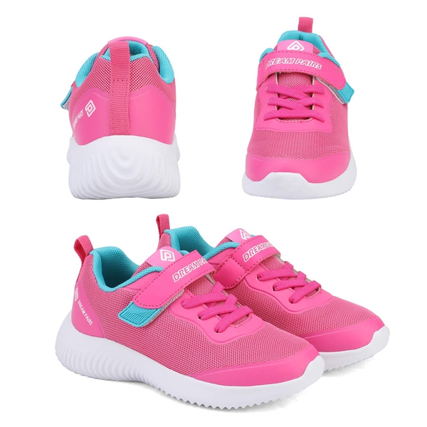 [EZ-Ons BreezeRunners] Breathable And Lightweight Kids Running Sneakers - FUCHSIA - 5