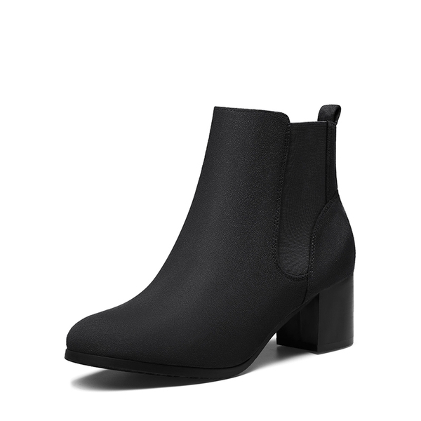 Chelsea Chunky Block Heel Booties - BLACK -  0