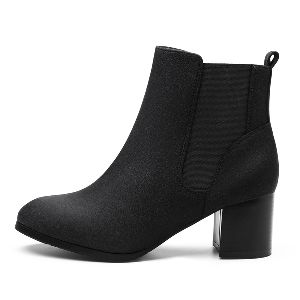 Chelsea Chunky Block Heel Booties - BLACK - 2
