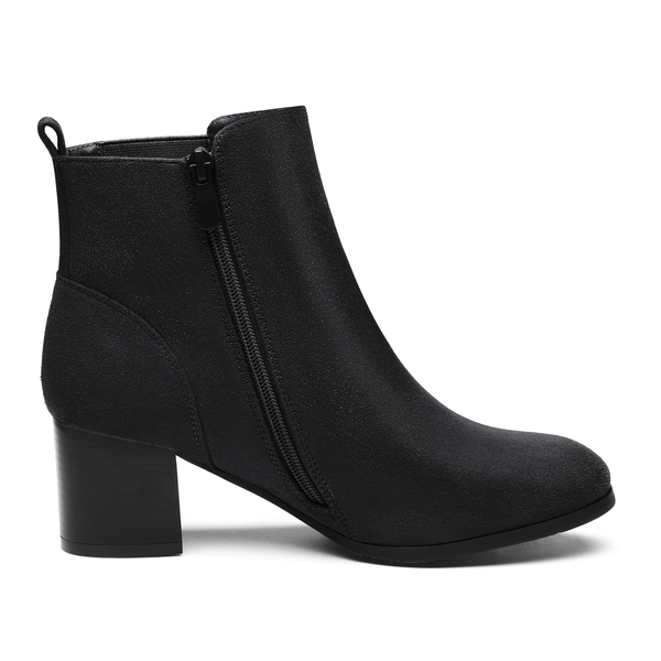 Chelsea Chunky Block Heel Booties - BLACK - 3