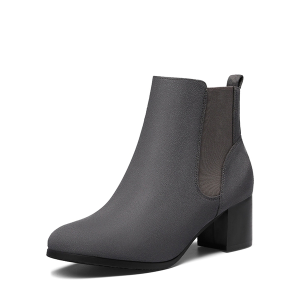 Chelsea Chunky Block Heel Booties - GREY -  0