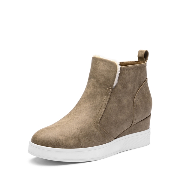 Width Taupe Wedge Booties Time And Tru Women's Wedge Boot (Wide