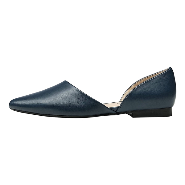 Pointed-Toe Slip on Flats - NAVY - 3