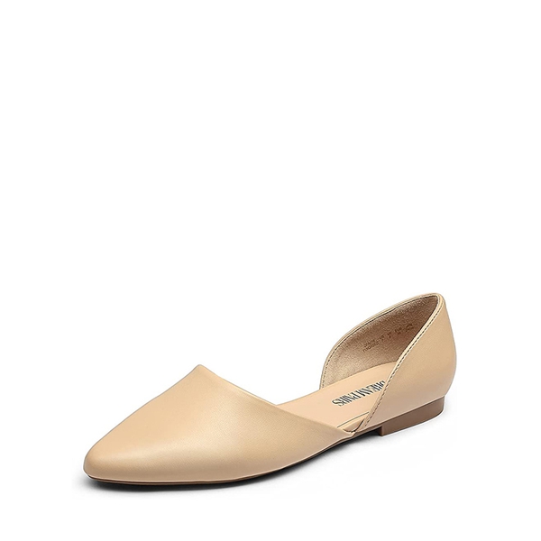 Pointed-Toe Slip on Flats - NUDE -  0
