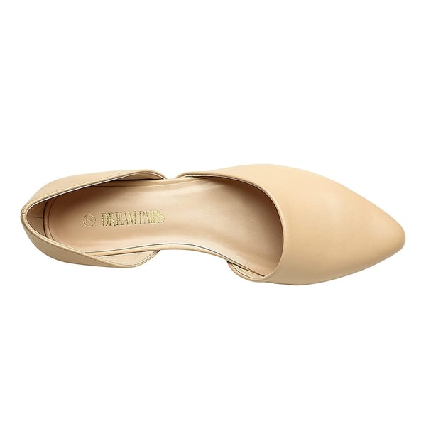 Pointed-Toe Slip on Flats - NUDE - 4