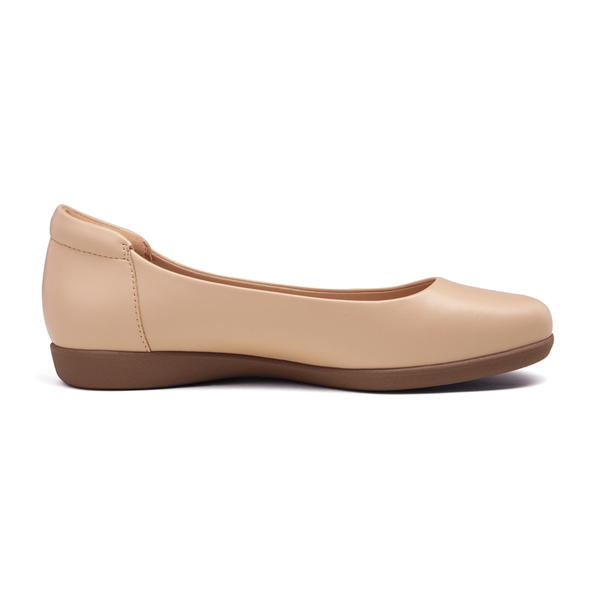 Round Toe Comfortable Work Ballet Flats - NUDE - 2