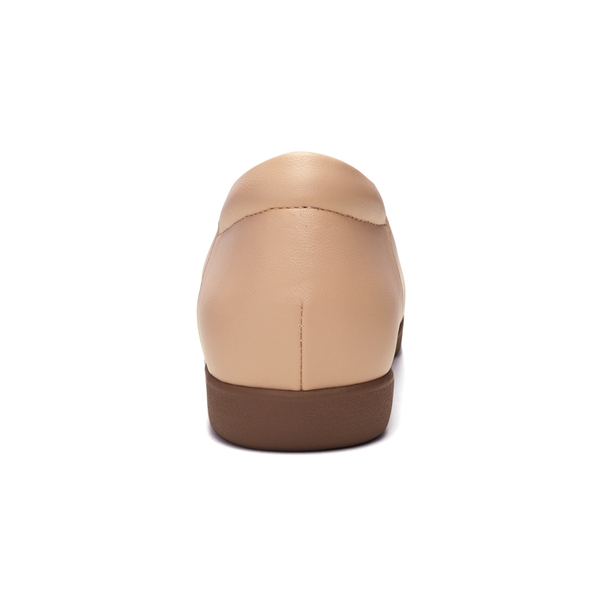 Round Toe Comfortable Work Ballet Flats - NUDE - 3