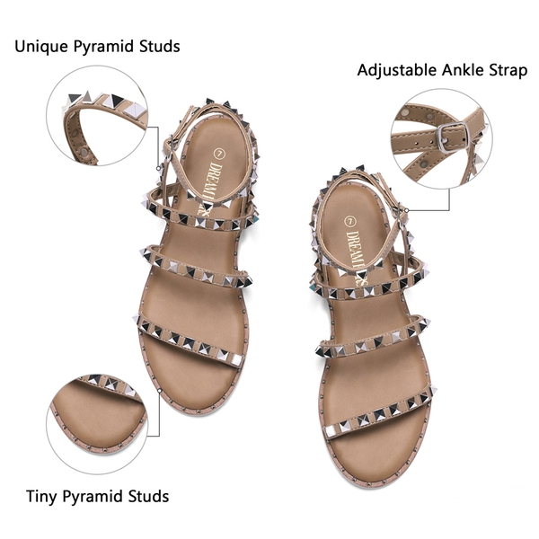 Clear Flat Gladiator Sandals - BROWN - 4