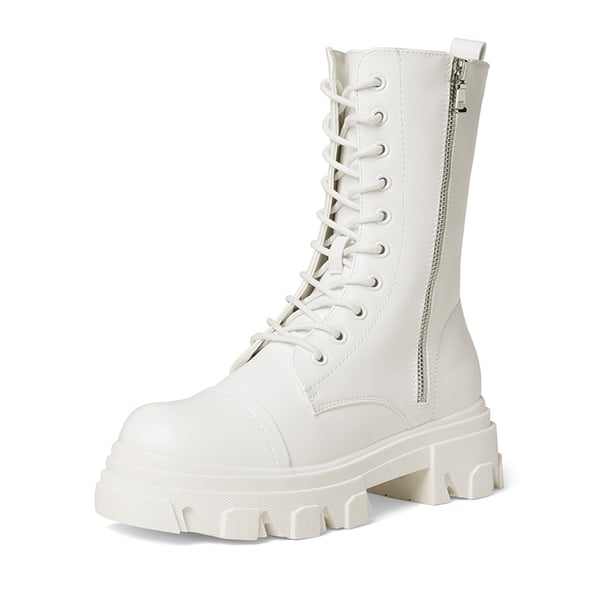 White heel combat boots shop