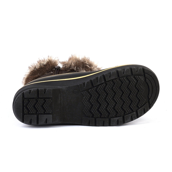 Lace Up Walking Snow Boots - BROWN - 5