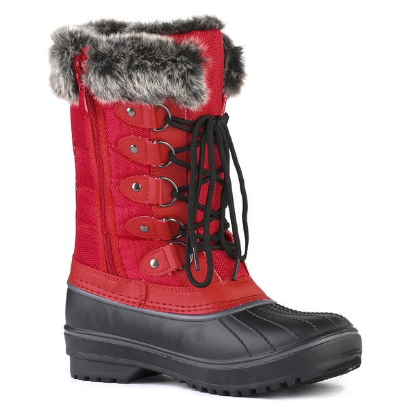Lace Up Walking Snow Boots - RED - 3