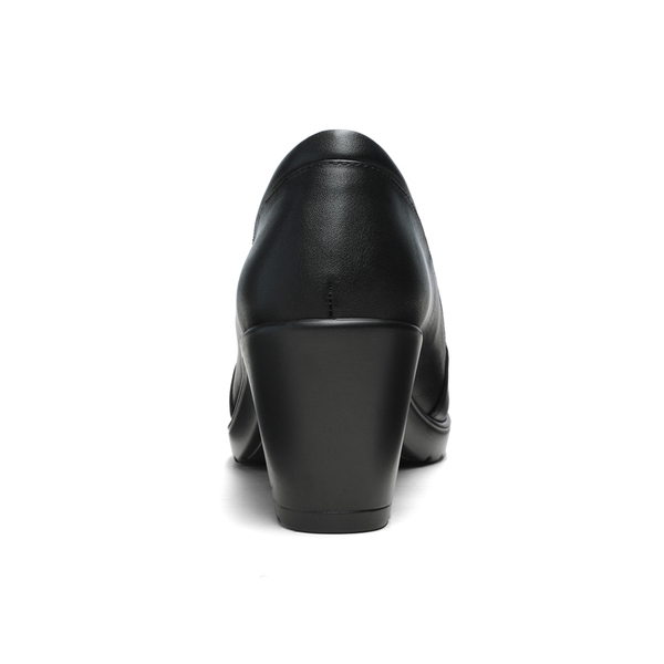 Comfortable Round Toe Block Heel Pumps - BLACK - 3
