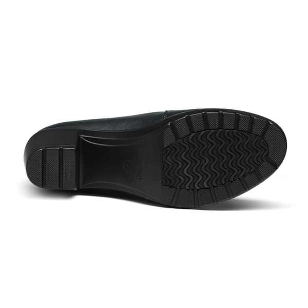 Comfortable Round Toe Block Heel Pumps - BLACK - 5