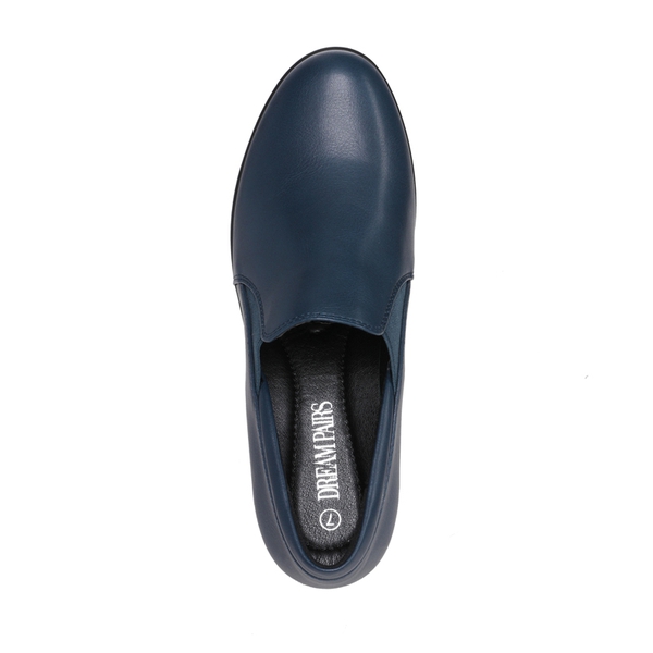 Comfortable Round Toe Block Heel Pumps - NAVY - 4