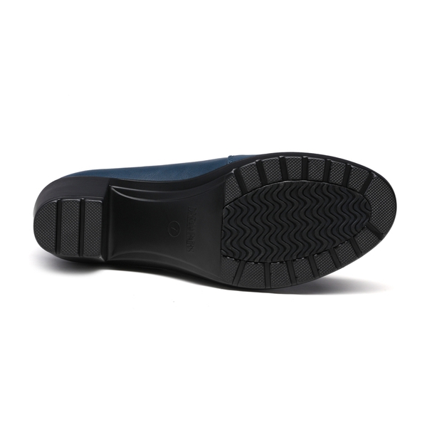 Comfortable Round Toe Block Heel Pumps - NAVY - 5